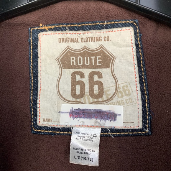 ROUTE 66 FLEECE LINED DENIM TRUCKER JACKET - Picture 4 of 5